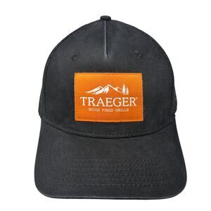 Traeger Wood Fired Grills Snapback Trucker Hat Black OS Adjustable Mesh Back